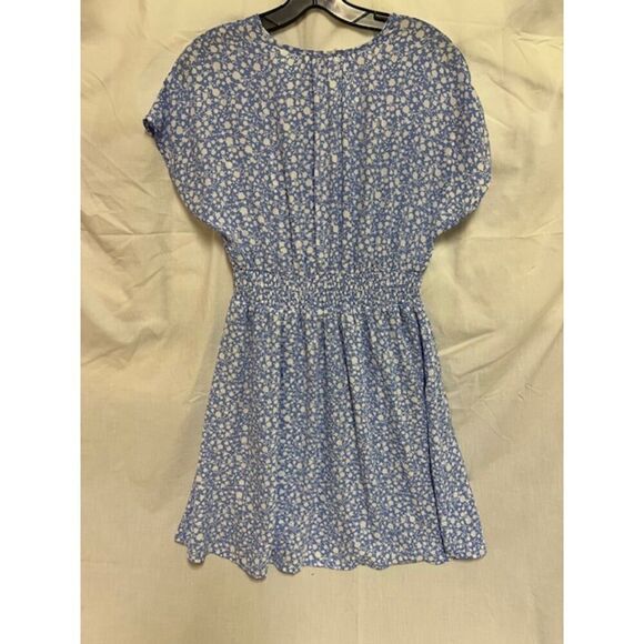 SIENNA SKY Baby Blue and White Flowered Flowy Dress - Picture 6 of 7